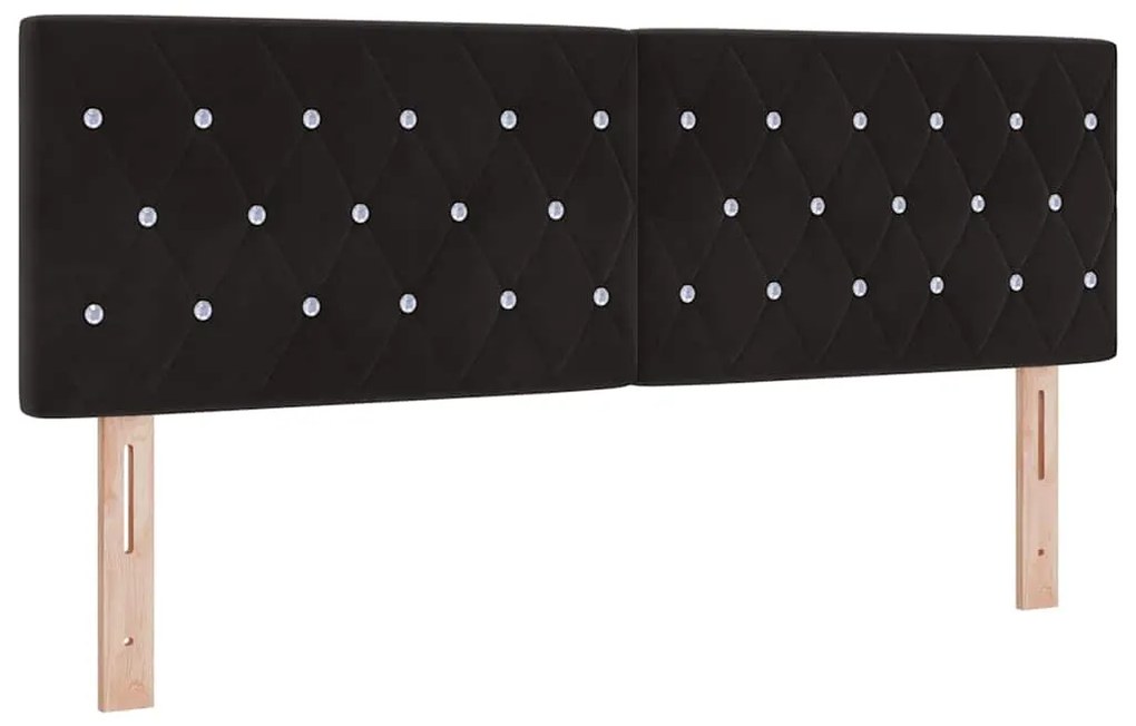 Cama Box Spring vidaXL com Colchão Preto 140x200 cm Veludo