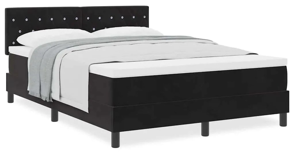 Cama Box com Colchão vidaXL Preta 160x200 cm Veludo