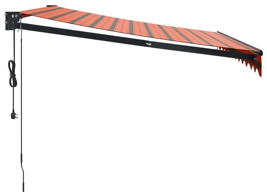 Toldo retrátil automático 3,5x2,5 m laranja e castanho