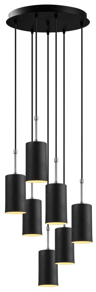 Candeeiro Suspenso Kem – Preto e Níquel – Diâmetro 43 cm, Altura 120 c