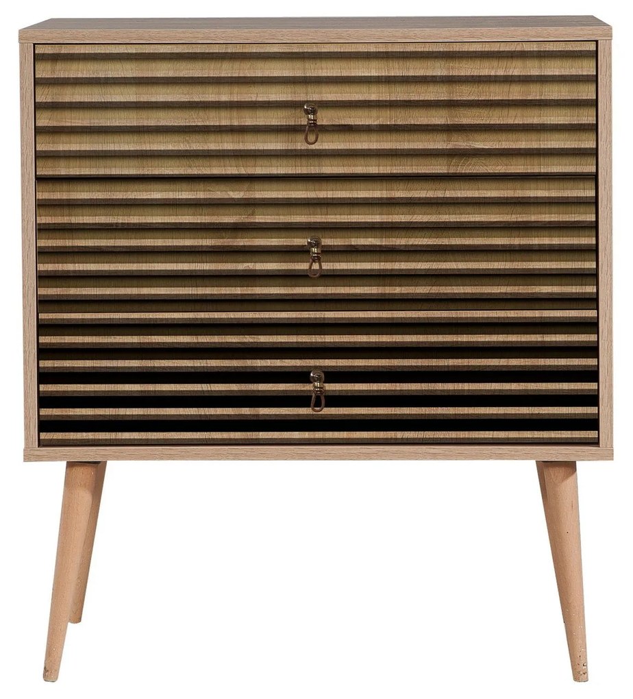 Cômoda Trio – Carvalho Sonoma – 80x90x40 cm