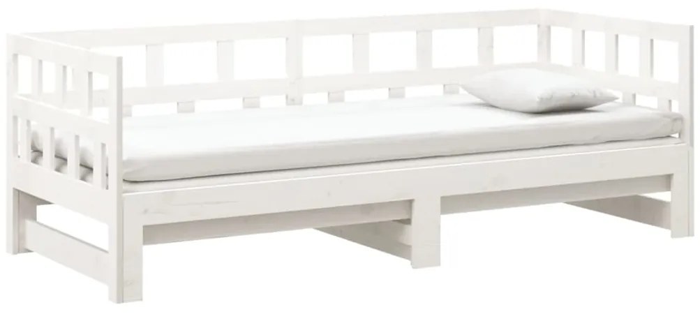 Sofá-cama de puxar 2x(90x200) cm pinho maciço branco