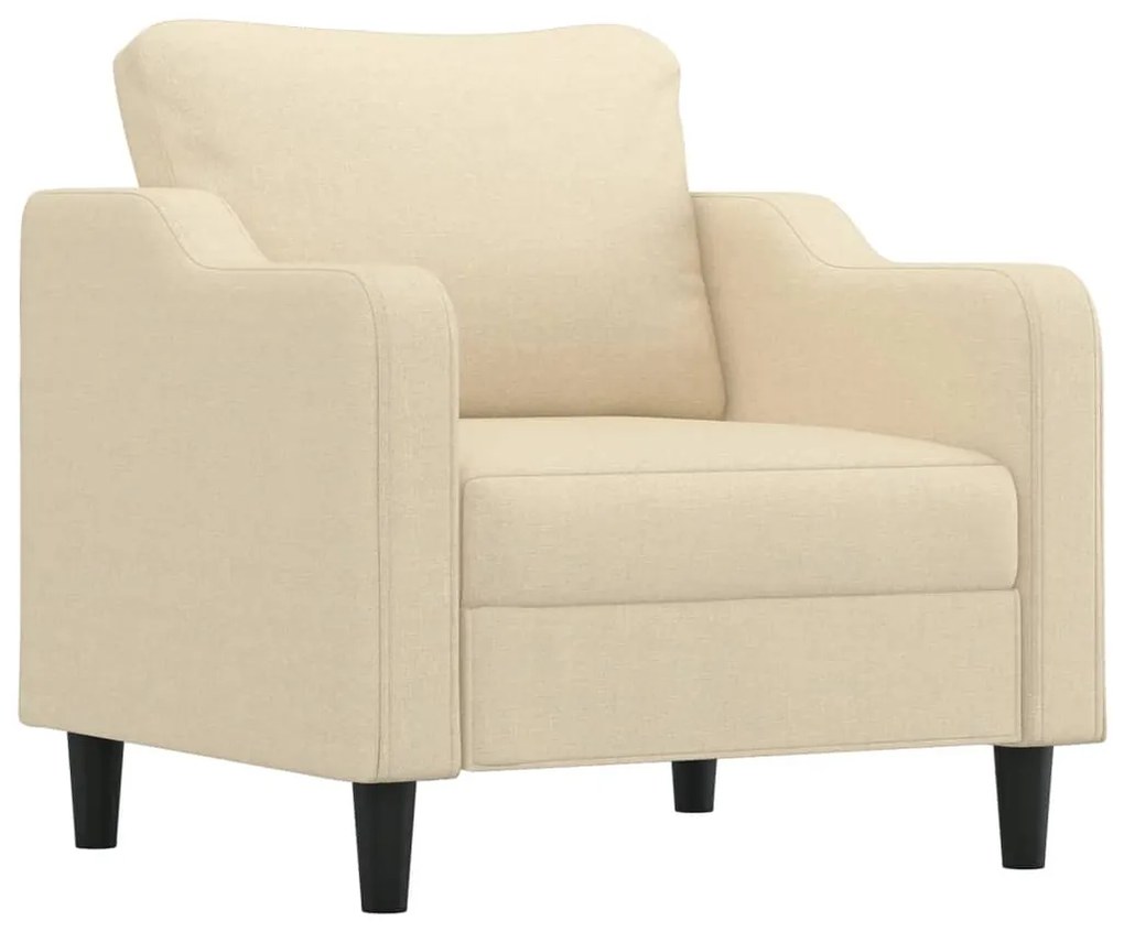 4 pcs conjunto de sofás com almofadas tecido cor creme