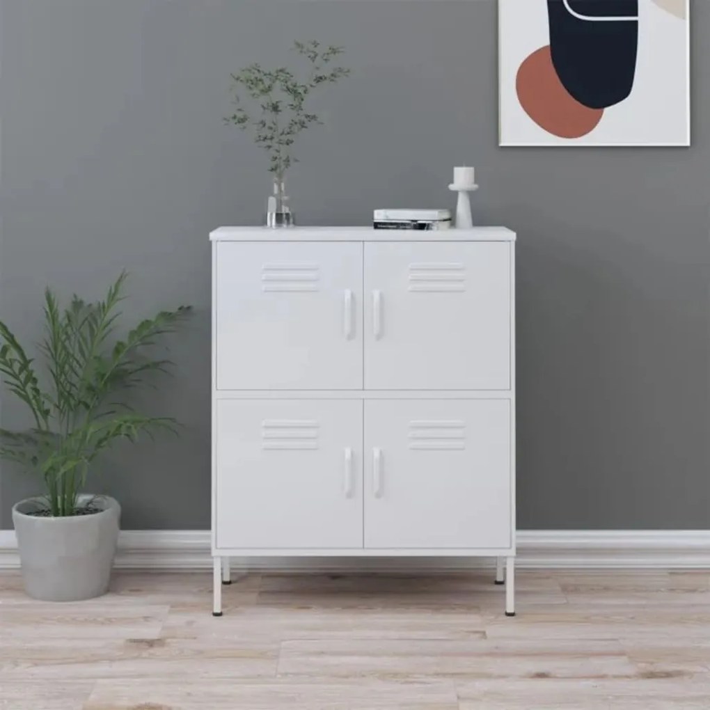 vidaXL Armário de arrumação aço 80x35x101,5 cm branco