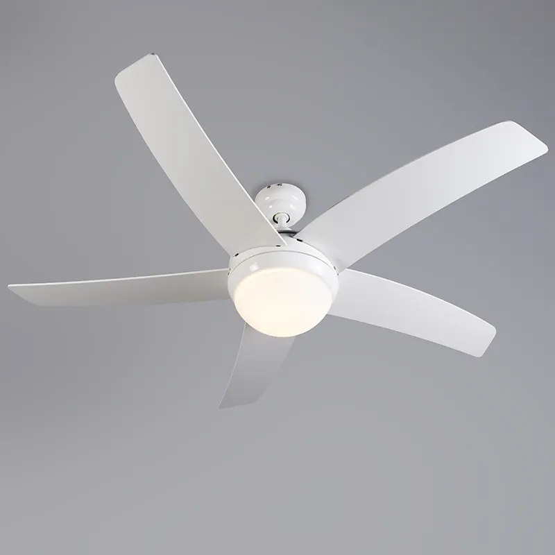 Ventilador de teto branco com impressão de madeira 132cm com controle remoto - Cool