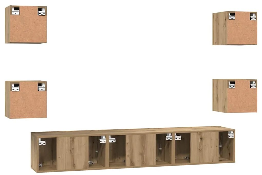 Conjunto de móvel de TV 7 pcs carvalho artisiano