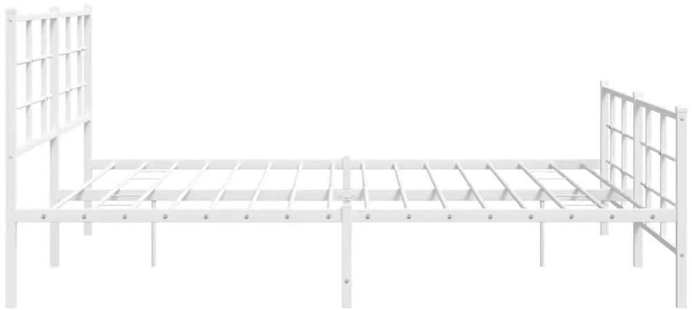 Estrutura de cama com cabeceira e pés 183x213 cm metal branco