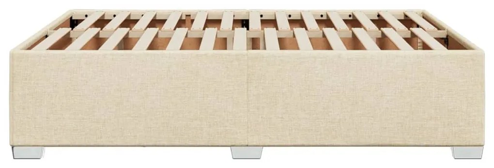 Estrutura de cama sem colchão 140x190 cm tecido cor creme