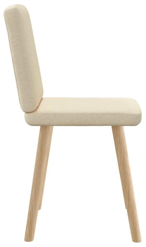 Cadeiras de jantar 2 pcs tecido cor creme