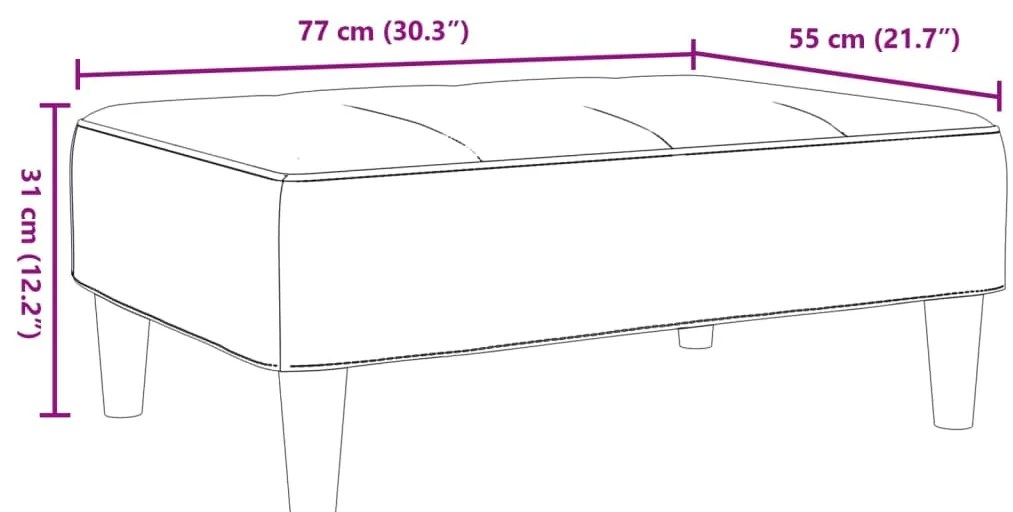 Apoio de pés 77x55x31 cm veludo cinzento-claro