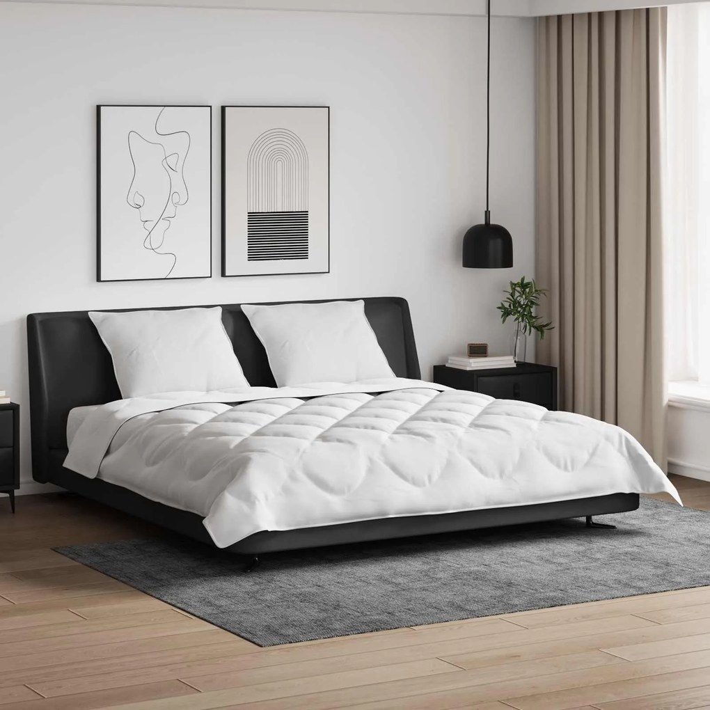 vidaXL Duvet para Todas as Estações 3 pcs Branco Microfibra