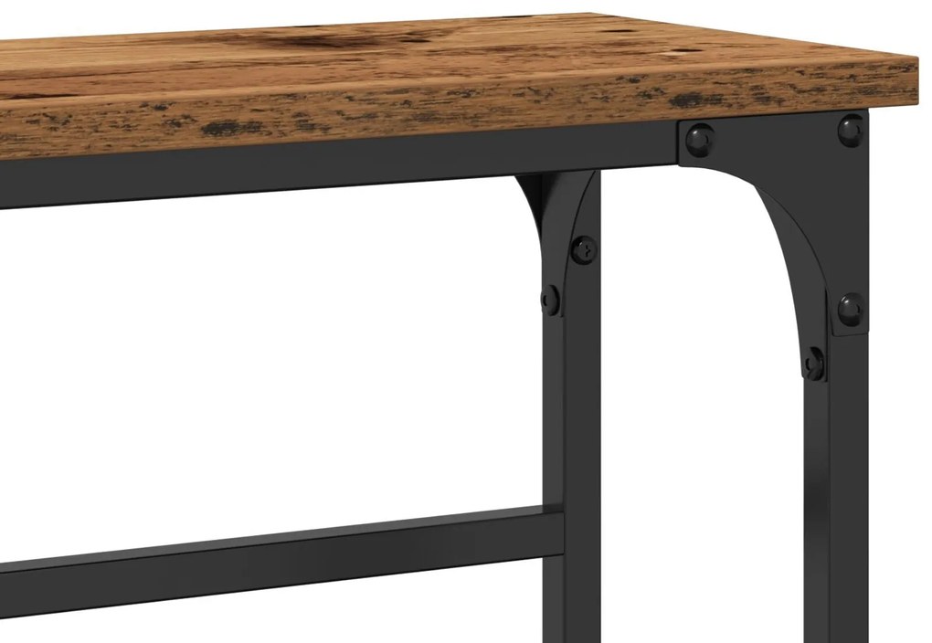 Mesa de Consola vidaXL Madeira Velha 75x19,5x75 cm Madeira Envernizada