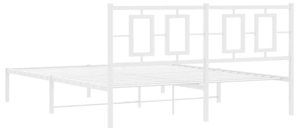 Estrutura de cama com cabeceira 160x200 cm metal branco