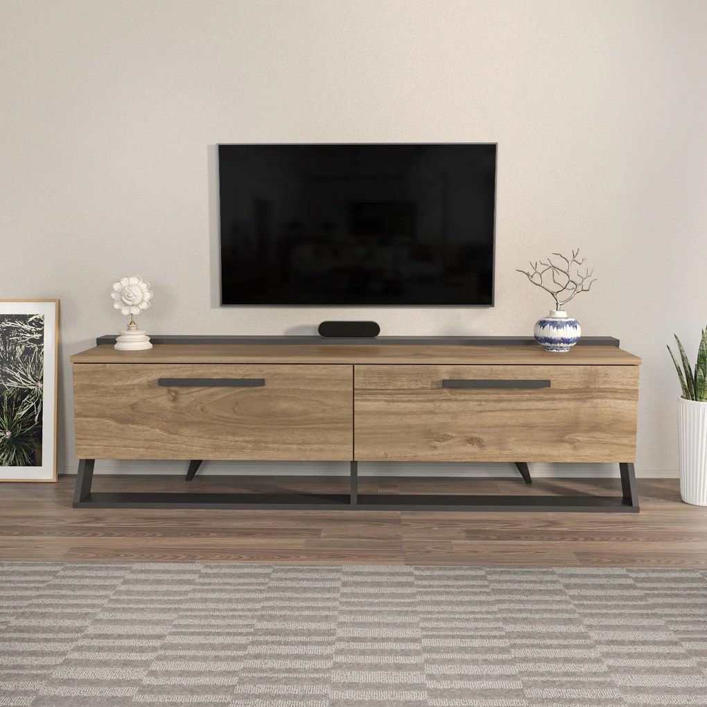 Móvel TV Astrid – Nogueira Preta – 163,8x46,8x36,6 cm
