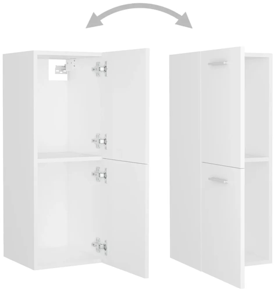 Conjunto de móveis de casa de banho derivados de madeira branco
