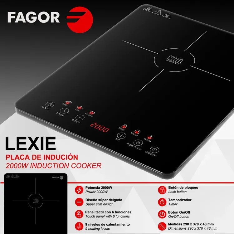 Placa Indução Fagor Lexie (2000W)