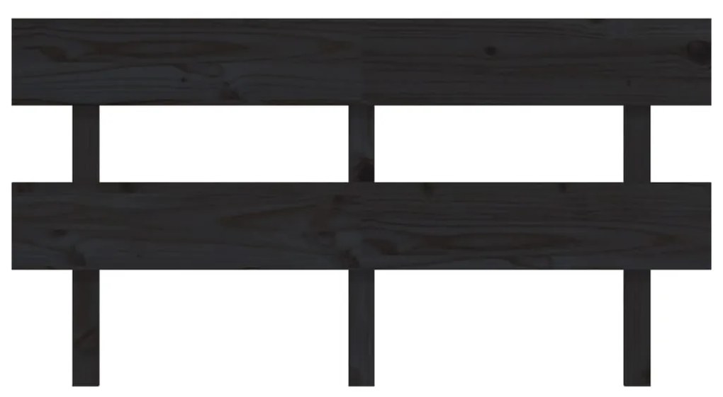 Cabeceira de cama 164x3x81 cm pinho maciço preto