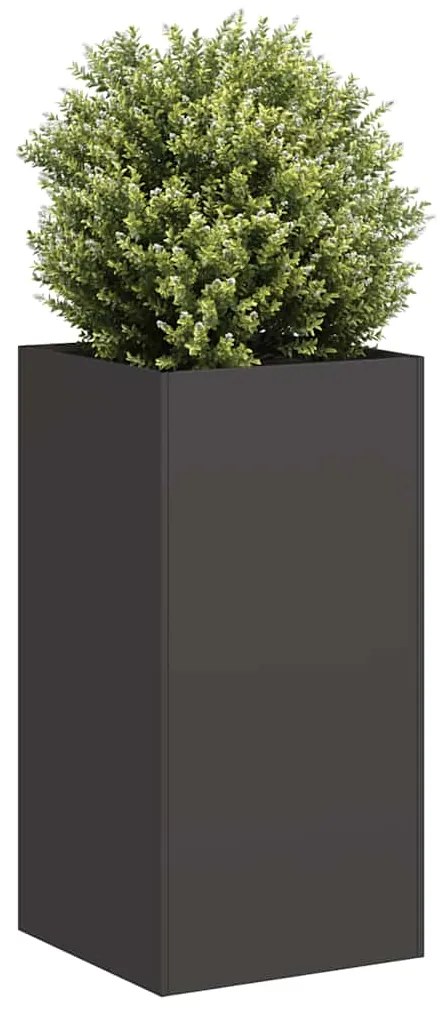 vidaXL Vaso/floreira 40x40x80 cm aço laminado a frio preto