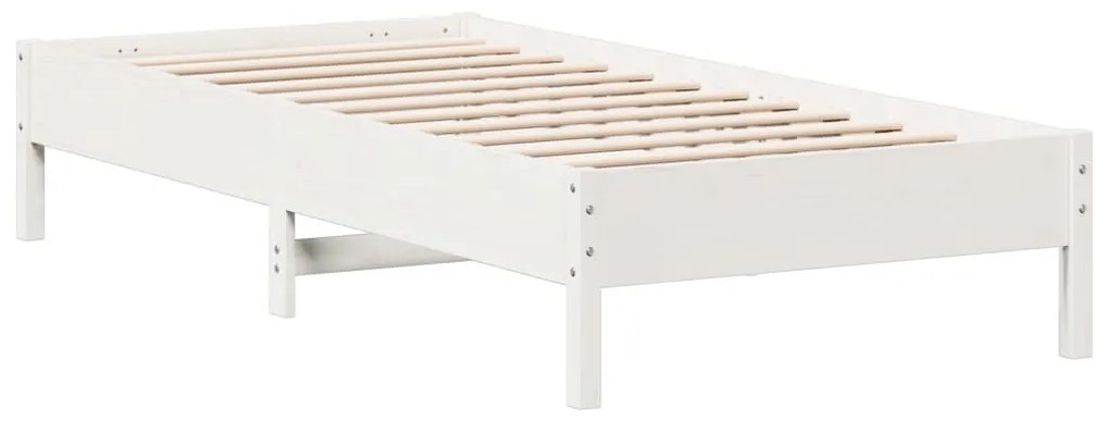 Cama sem colchão 90x200 cm madeira de pinho maciça branco