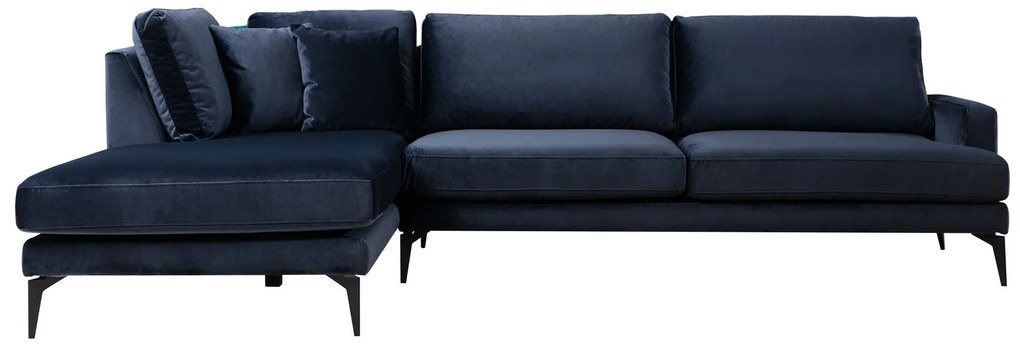 Sofá de Canto Papira - Azul Marinho - 283 x 180 x 90 x 88 cm