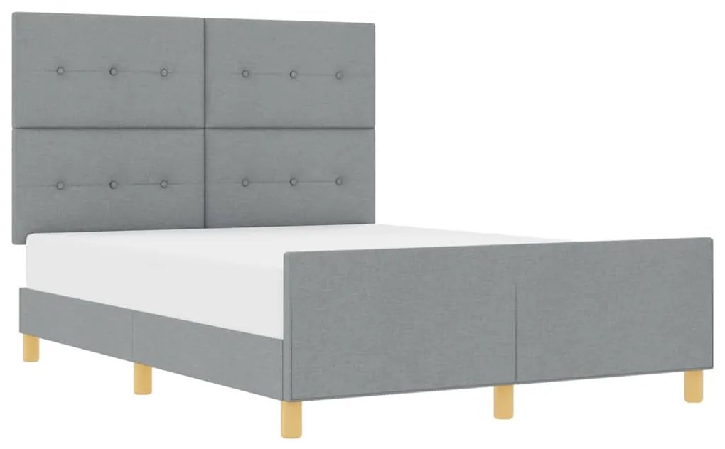 Cama vidaXL Cinza Claro 160x200 cm em Tecido