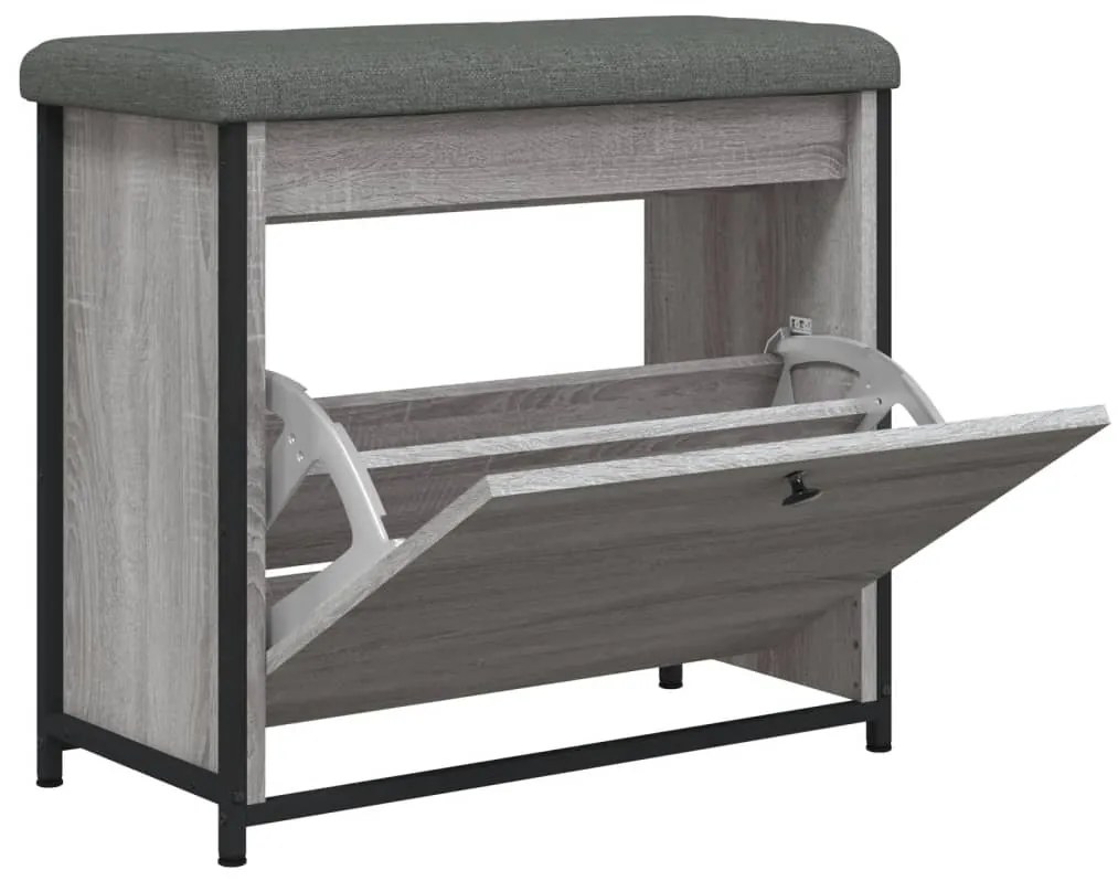 Banco sapateira c/ gaveta articulada 62x32x56cm cinzento sonoma