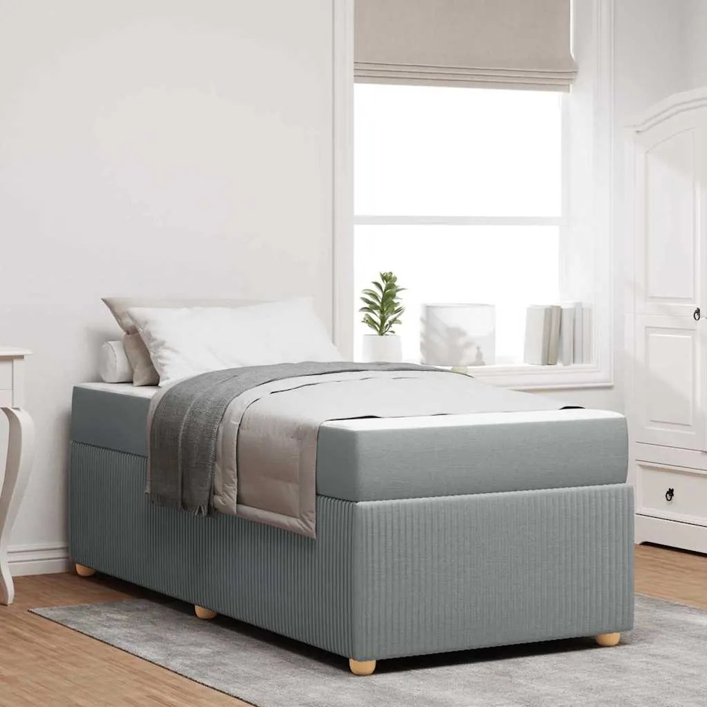 vidaXL Estrutura da Cama Cinzento-claro 100 x 200 cm tecido