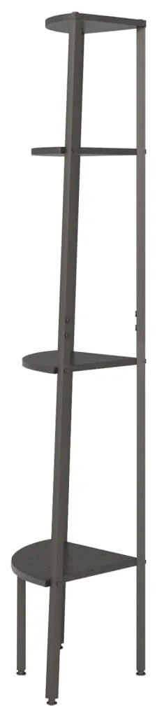 Estante de canto com 4 prateleiras 45,5x31,5x150 cm preto
