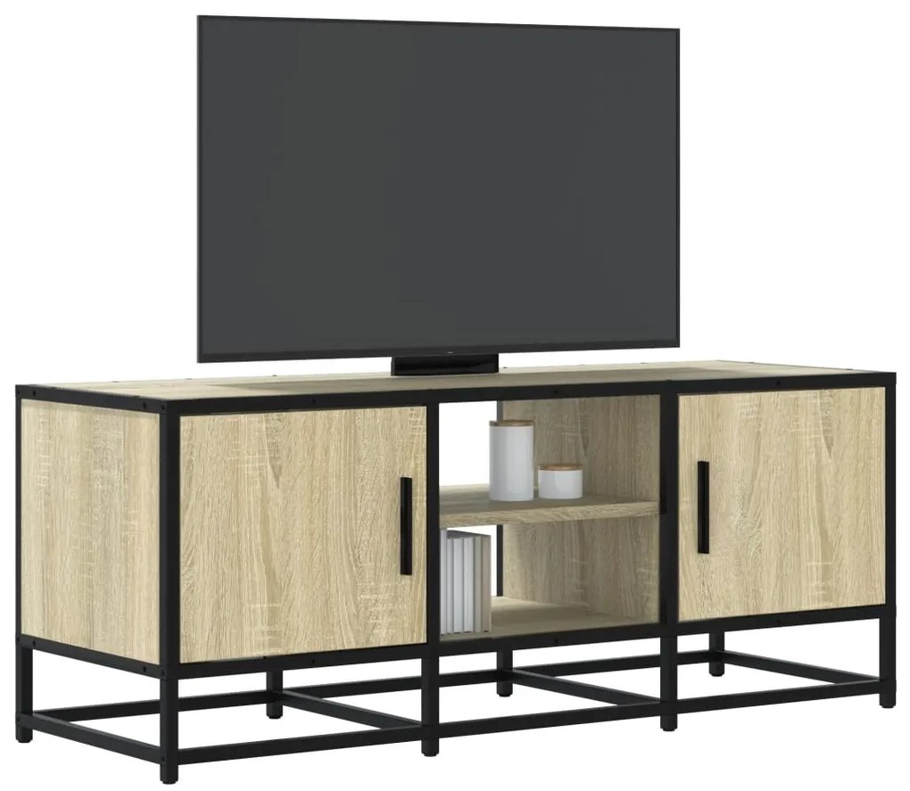 Móvel p/ TV 100x35x41 cm deriv. madeira/metal carvalho sonoma
