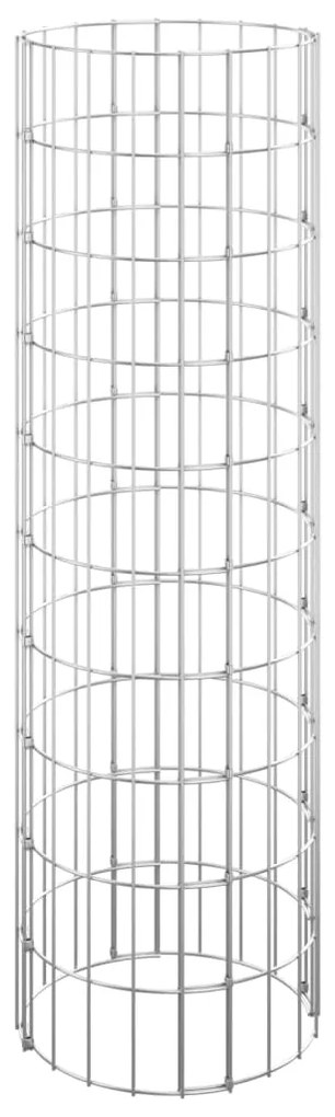 Canteiro elevado/cesto gabião circular 3pcs Ø30x100cm aço galv.