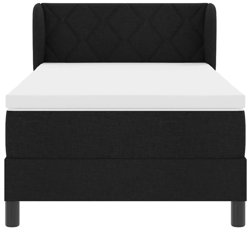 Cama Box Spring vidaXL com Colchão Preto 90x190 cm Tecido