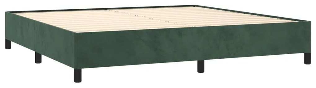 Estrutura de cama sem colchão 200x200 cm veludo verde-escuro
