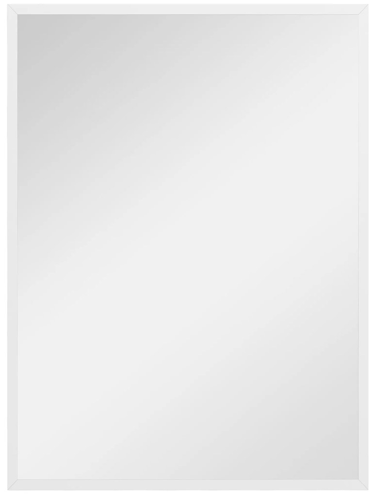 HOMCOM Espelho de Parede Retangular 60x80 cm Moldura em MDF Ideal para Banheiro Sala ou Quarto Branco | Aosom Portugal