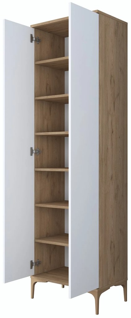Hall Stand EA116 – Walnut White – 60x198,6x37,5 cm