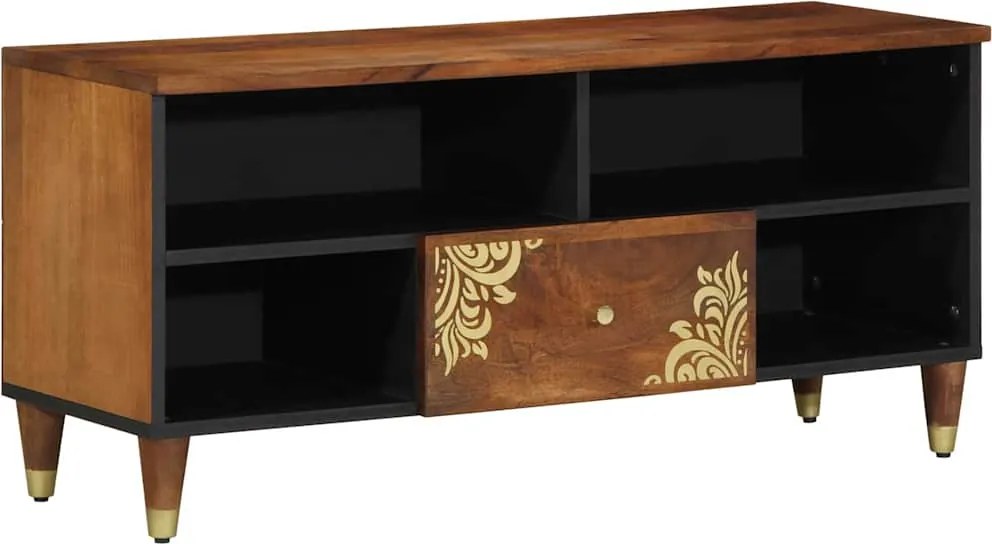 vidaXL Gabinete para TV com gaveta Marrom mel 100 x 33 x 46 cm