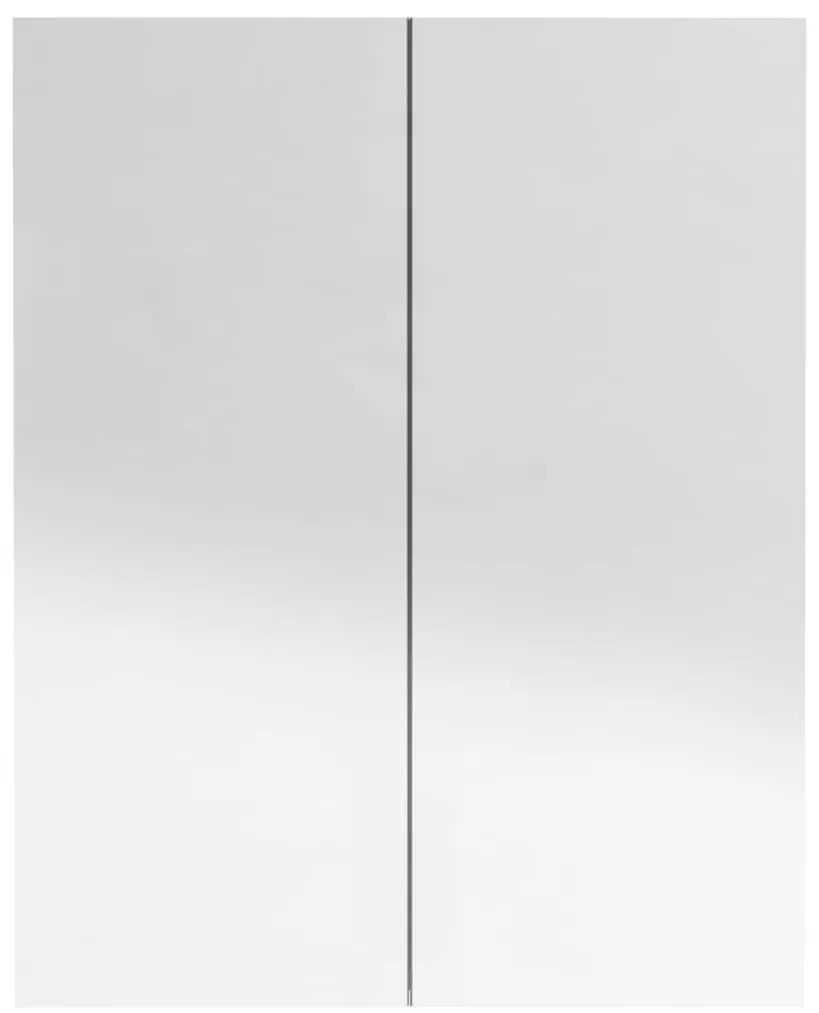 Armário espelhado p/ casa banho 60x15x75 cm MDF preto brilhante