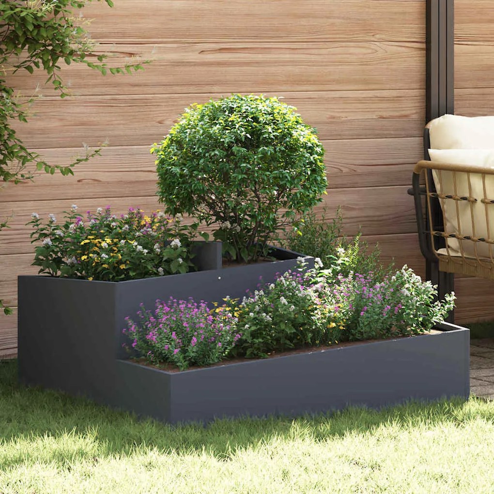 vidaXL Vasos e Plantadeiras Antracite Plástico Grande