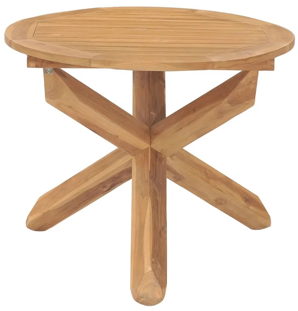 Mesa de jantar para jardim Ø90x75 cm madeira de teca maciça