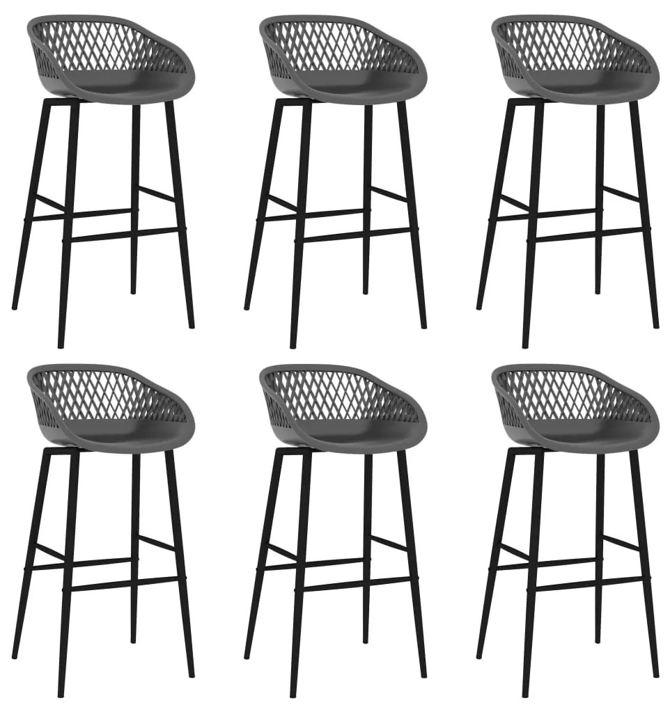 7 pcs conjunto de bar preto e cinzento