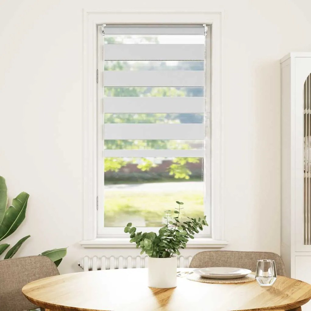 Estore de rolo 40 x 100 cm, linhas de zebra / Branco