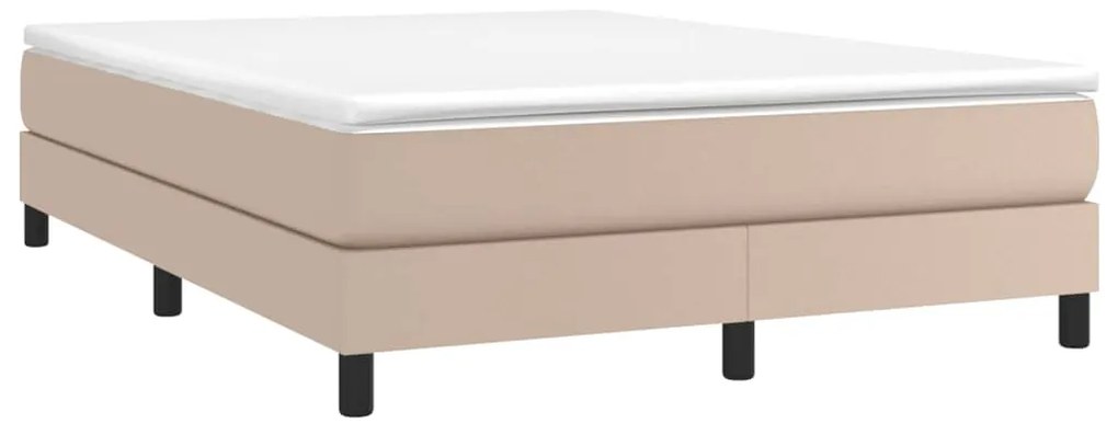 Estrutura de cama 140x190 cm couro artificial cappuccino