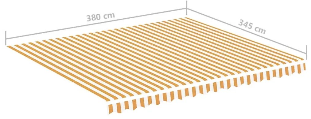 Tecido de substituição para toldo 4x3,5 m amarelo e branco