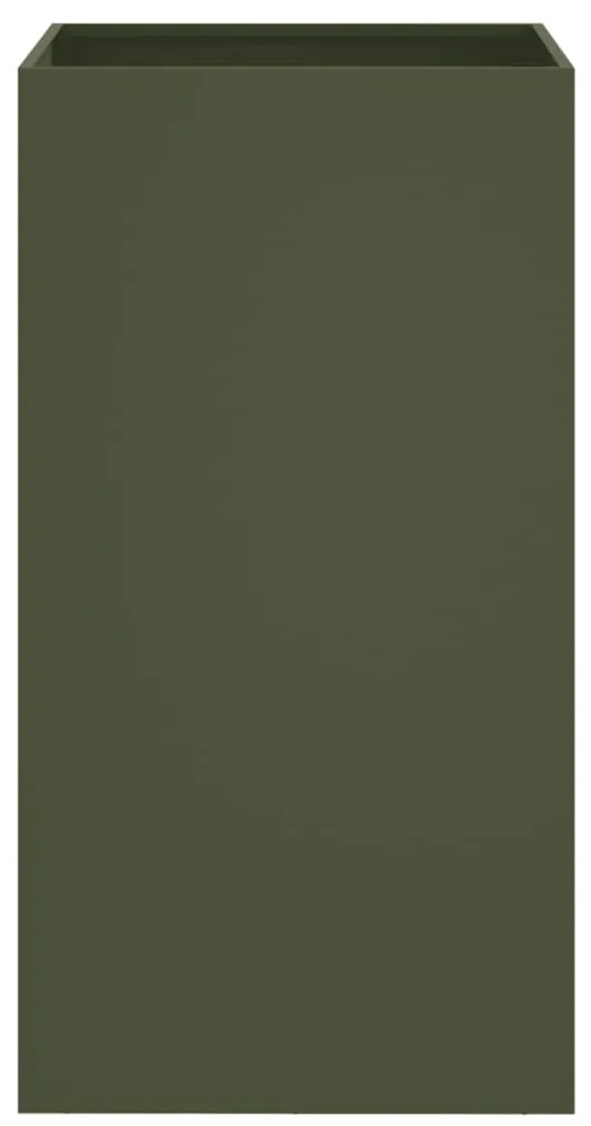 Vaso/floreira 42x38x75 cm aço verde azeitona