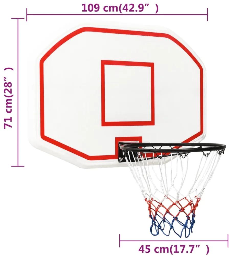 Tabela de basquetebol 109x71x3 cm polietileno branco