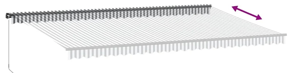 Toldo retrátil manual com luzes LEDs 600x300cm antracite/branco