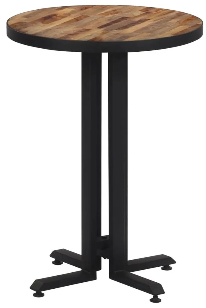 Mesa de bistrô redonda Ø55x76 cm teca recuperada maciça