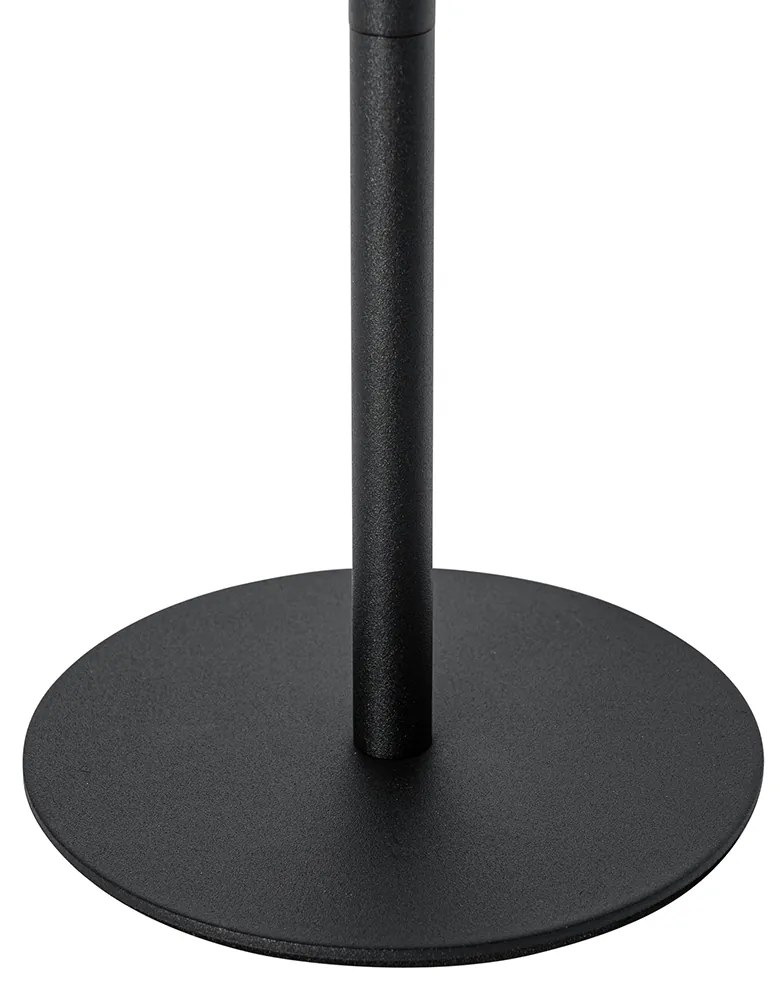 Candeeiro de mesa preto recarregável com LED e dimmer IP54 - Jude