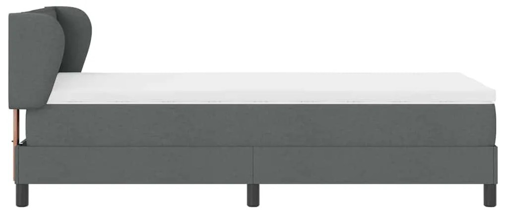 Cama Box com Colchão vidaXL Cinza Escuro 90x200 cm em Tecido
