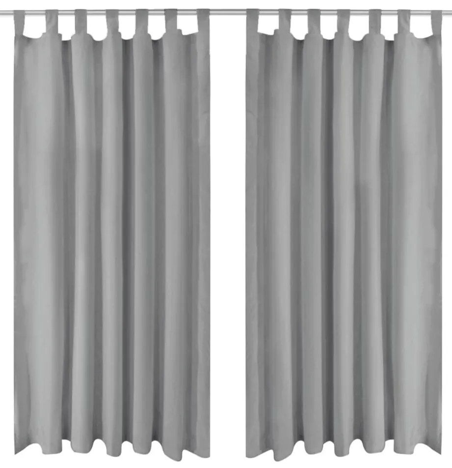 Cortinas de cetim com presilhas 2 pcs 140x245 cm cinzento