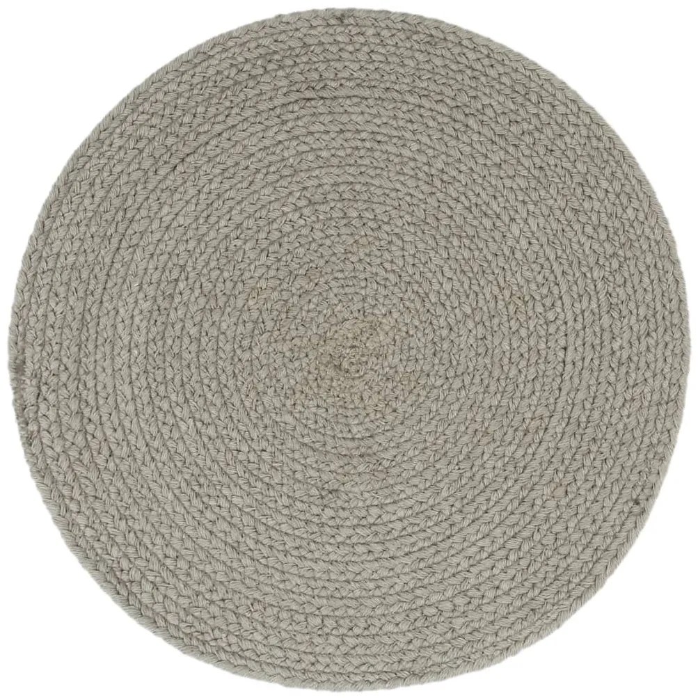 Individuais de mesa 6 pcs algodão liso 38 cm redondo cinzento